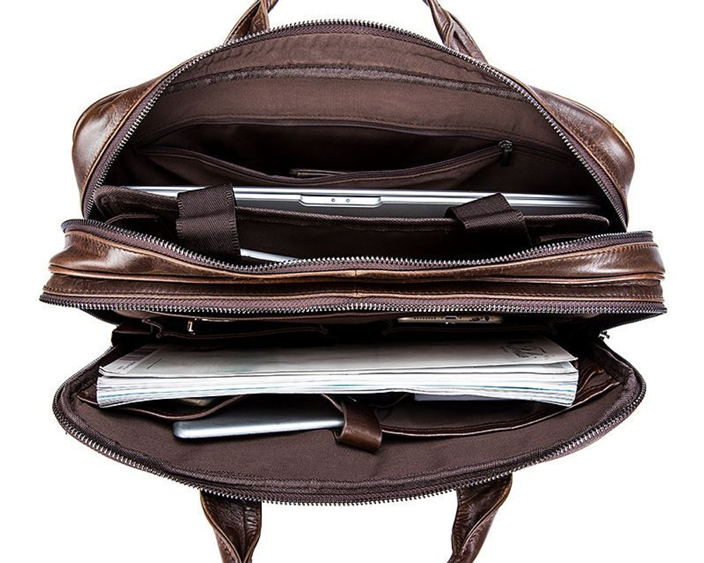 сумка-портфель из натуральной кожи для ноутбука 15 дюймов