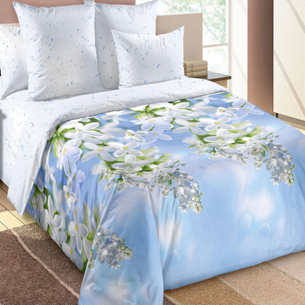 Комплект постельного белья "ВЛ. ПЫШНАЯ СИРЕНЬ", перкаль, 100% хлопок.