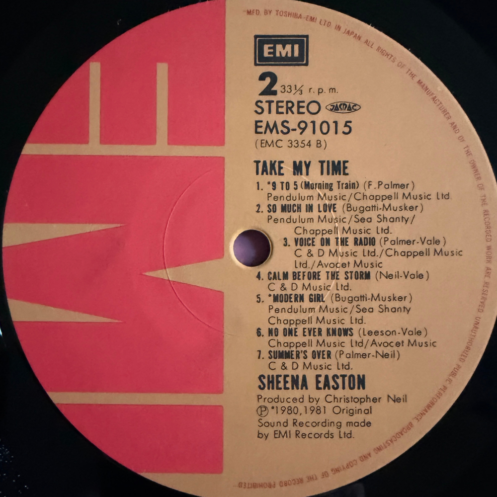 Виниловая пластинка Sheena Easton ‎– Take My Time LP
