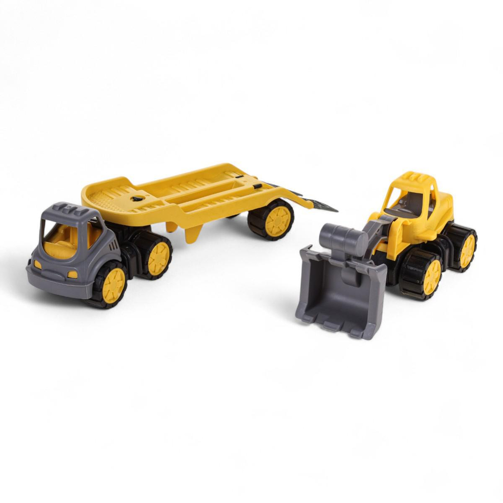 Пластмассовая игрушечная машина Toy Bibib "Эвакуатор с трактором", упакет полиэт.сетка