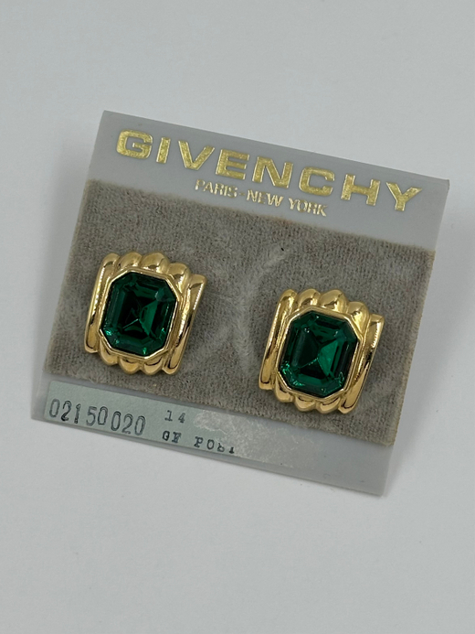 Серьги с зелёными кристаллами Givenchy