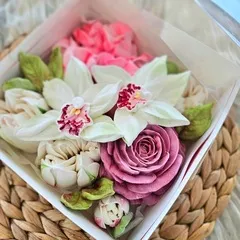 Зефир цветы «Белая орхидея»/ 16х16 см