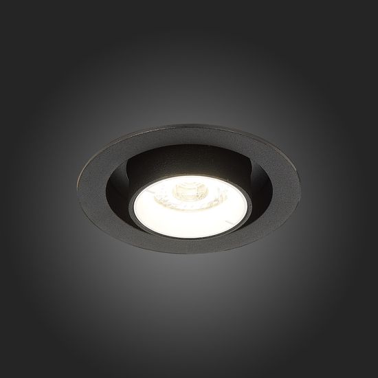 ST702.438.12 Св-к встр. Черный LED 1*12W 3000K 900Lm Ra80 24° IP20 D90xH92 180-240V Встраиваемые светильники