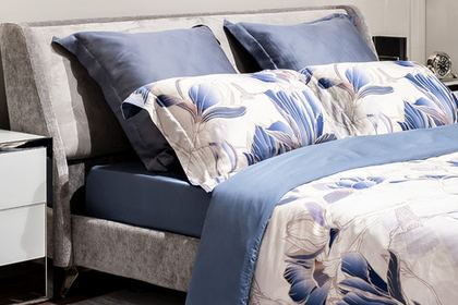 Простыня на резинке 160x200x30 Garda Decor синяя