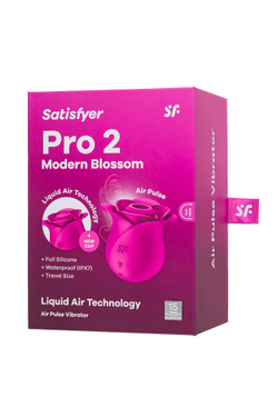 Вакуум-волновой стимулятор клитора Satisfyer Pro 2 Modern Blossom, силикон, розовый, 6,6 см