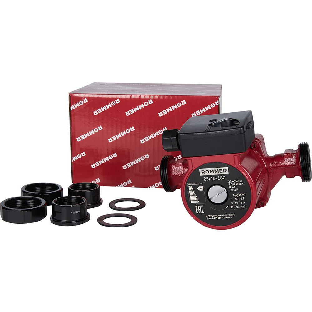 Насос циркуляционный ROMMER 25-40-180 с гайками (RCP-0002-2541801)