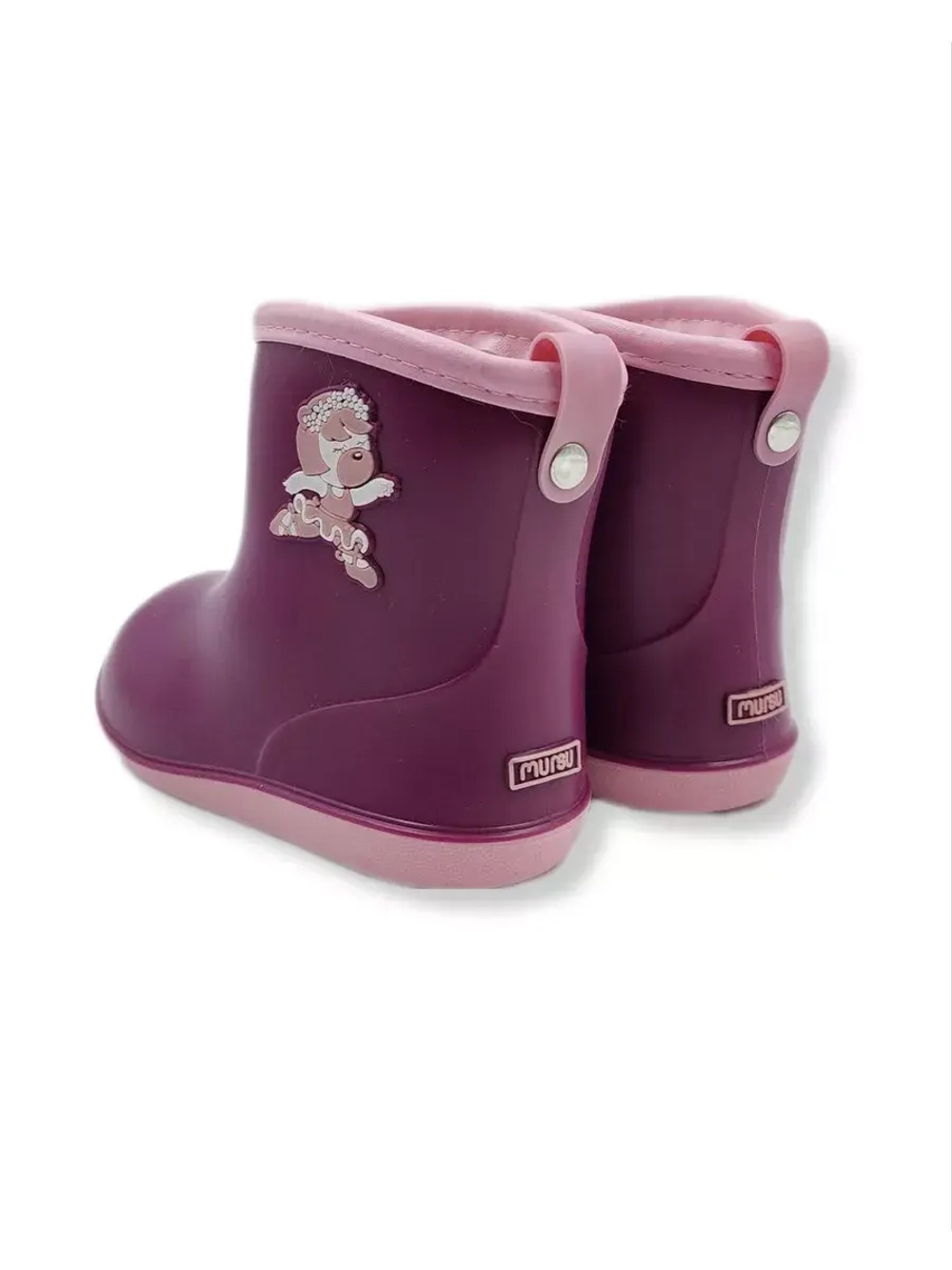 Теплые детские резиновые сапоги для девочки с шерстью