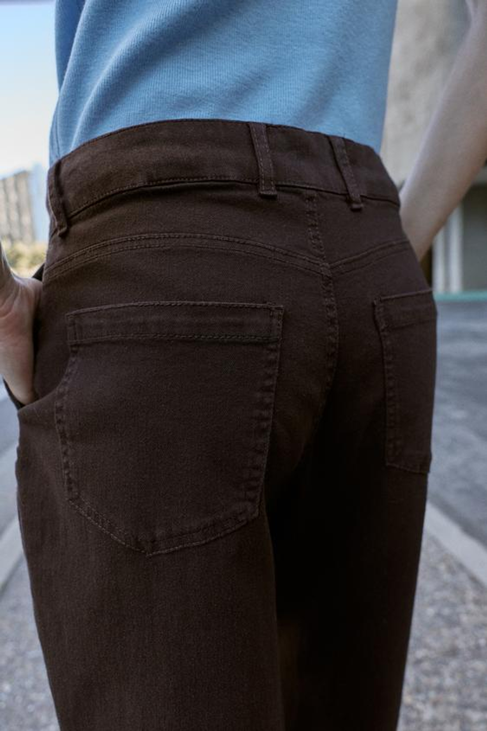 ZARA БРЮКИ BALLOON С ЗАЩИПАМИ, КОРИЧНЕВЫЙ