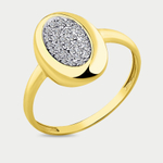 Кольцо женское из желтого золота 585 пробы с фианитами  (арт. 001-0338-0001-021)