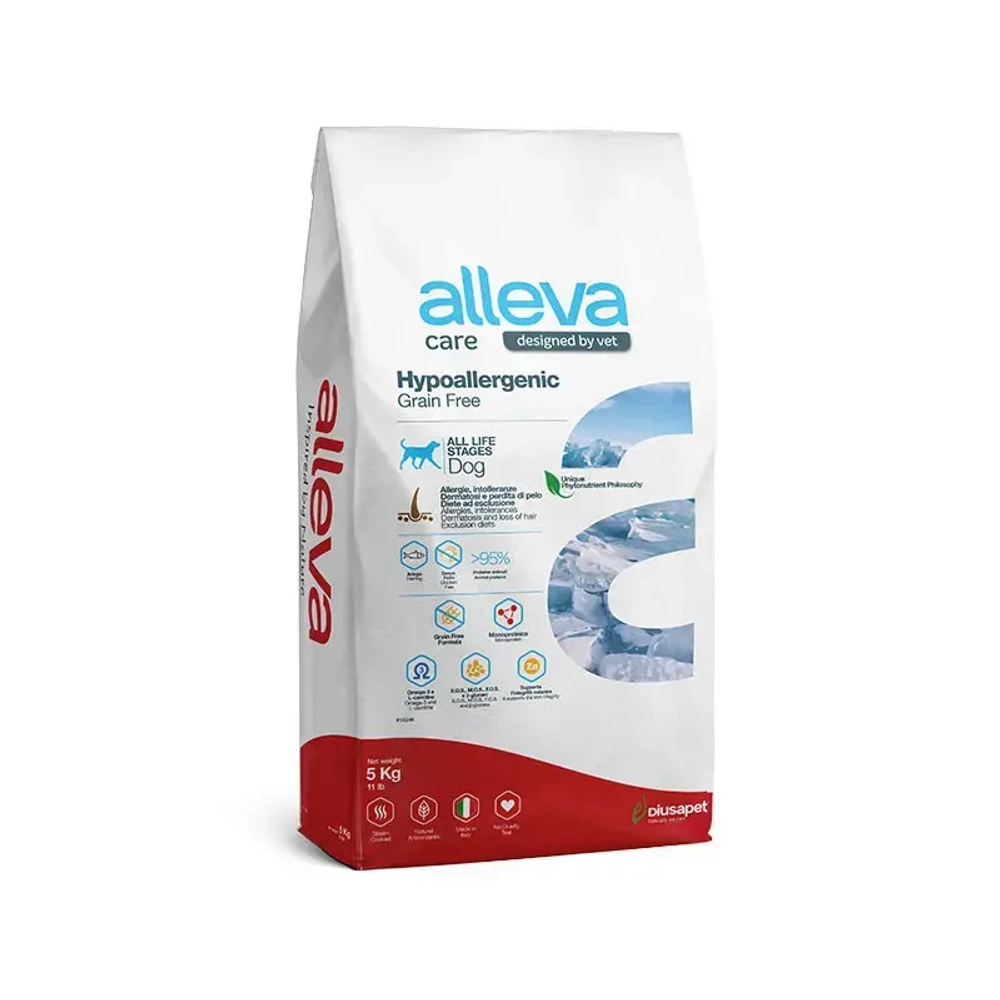 Alleva care dog hypoallergenic grain free сухой беззерновой корм для взрослых собак при аллергии - 5 кг