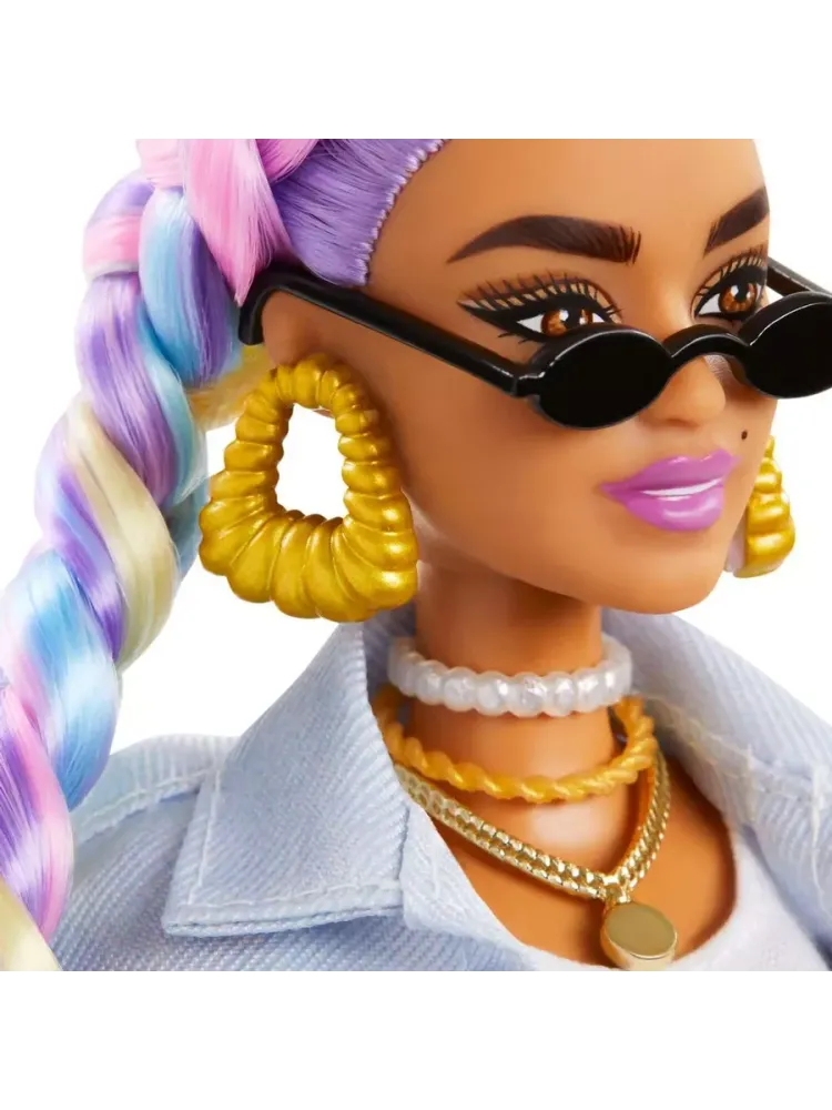 Кукла Барби Экстра с радужными косичками GRN29