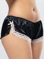 Атласные шортики с кружевной оторочкой (Размер: S-M) (Цвет: красный с бежевым)