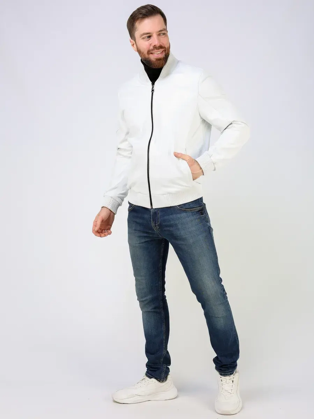 Кожаная куртка демисезонная Турция бомбер