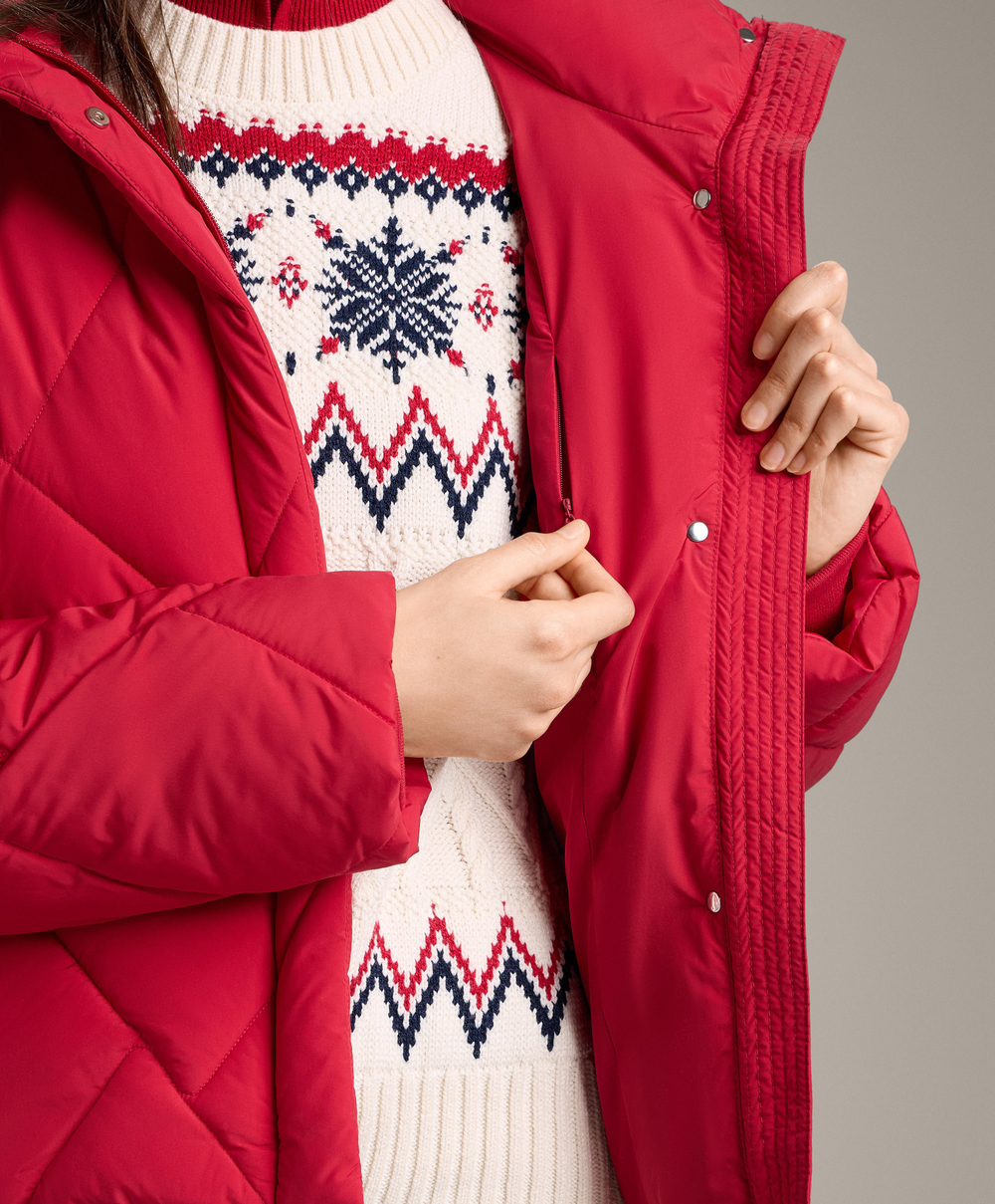 Oysho Водоотталкивающая утепленная куртка Primaloft®, красный