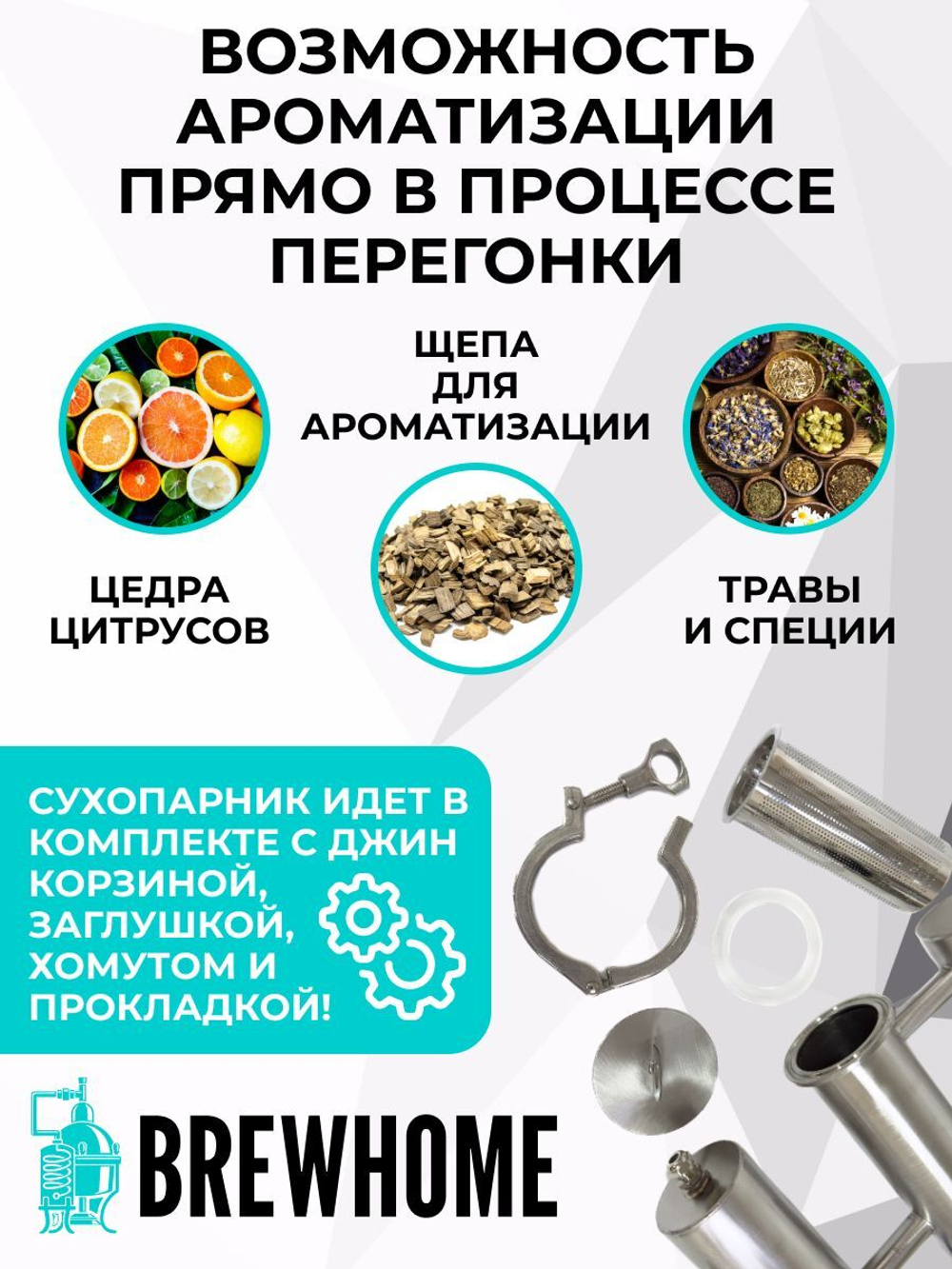 Мини колонна с сухопарником под кламп 1,5 дюйма/ Дистилляционная голова