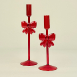 Подсвечник Бантики, красный, 8x8x27,5 см