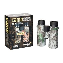 Бинокль Levenhuk Camo Moss 10x42 с сеткой - Установка на штатив через стандартный адаптер 1/4