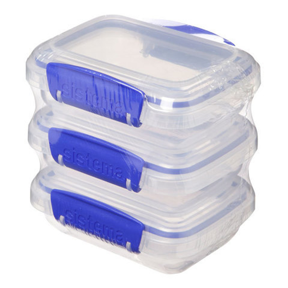 Набор контейнеров 3шт 200мл Sistema Klip It синий