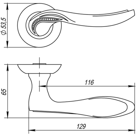 Ручка раздельная Punto ARFA TL SN/CP матовый никель/хром