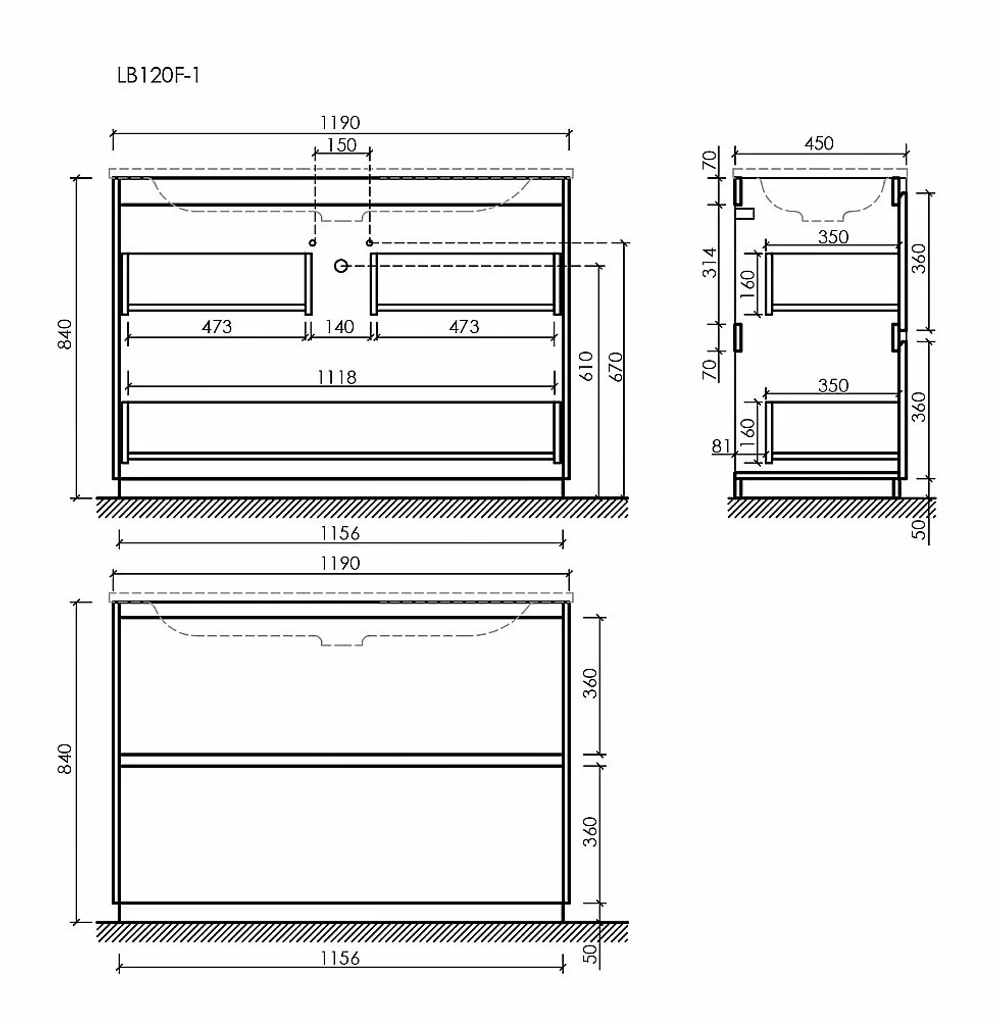 Тумба с раковиной Sancos Libra Floor 120 LB120F-1EG дуб галифакс натуральный