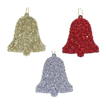 Набор подвесных украшений 3шт, 9см "Колокольчик" пластик