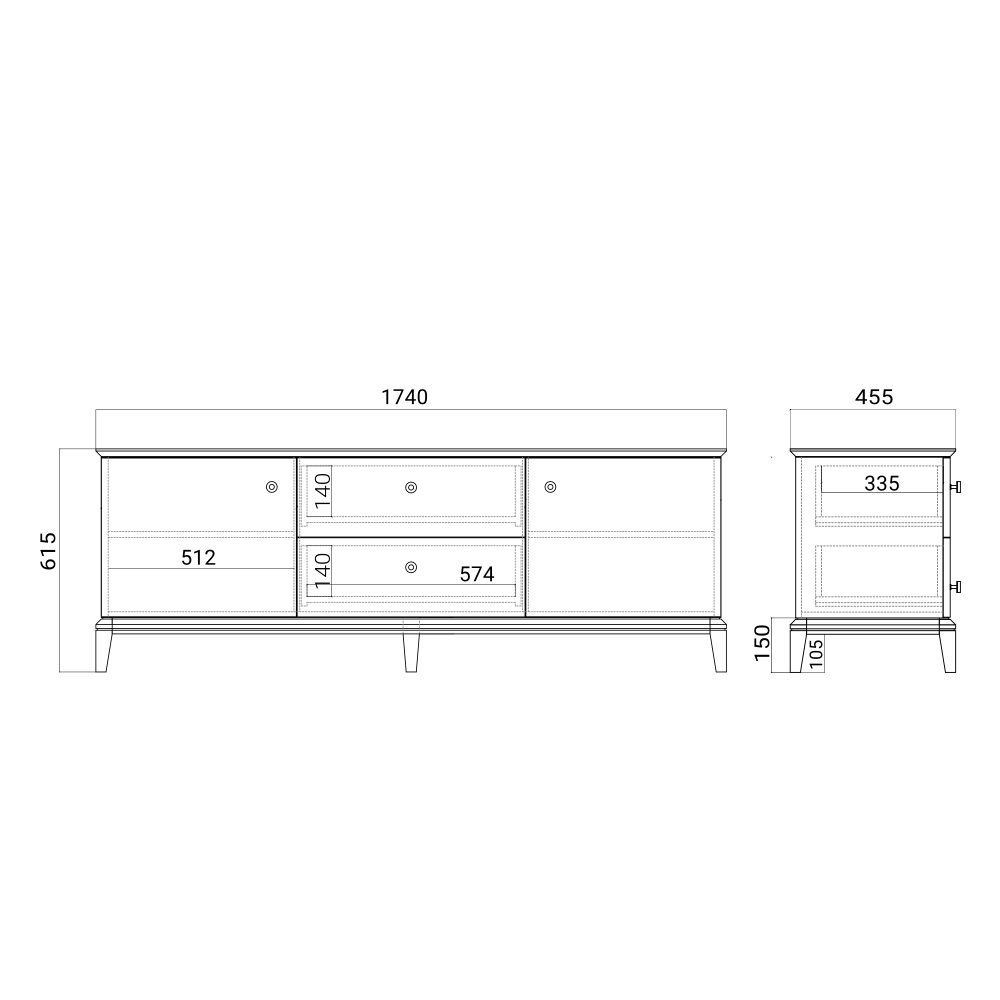 Тумба под ТВ CRYSTAL CR017