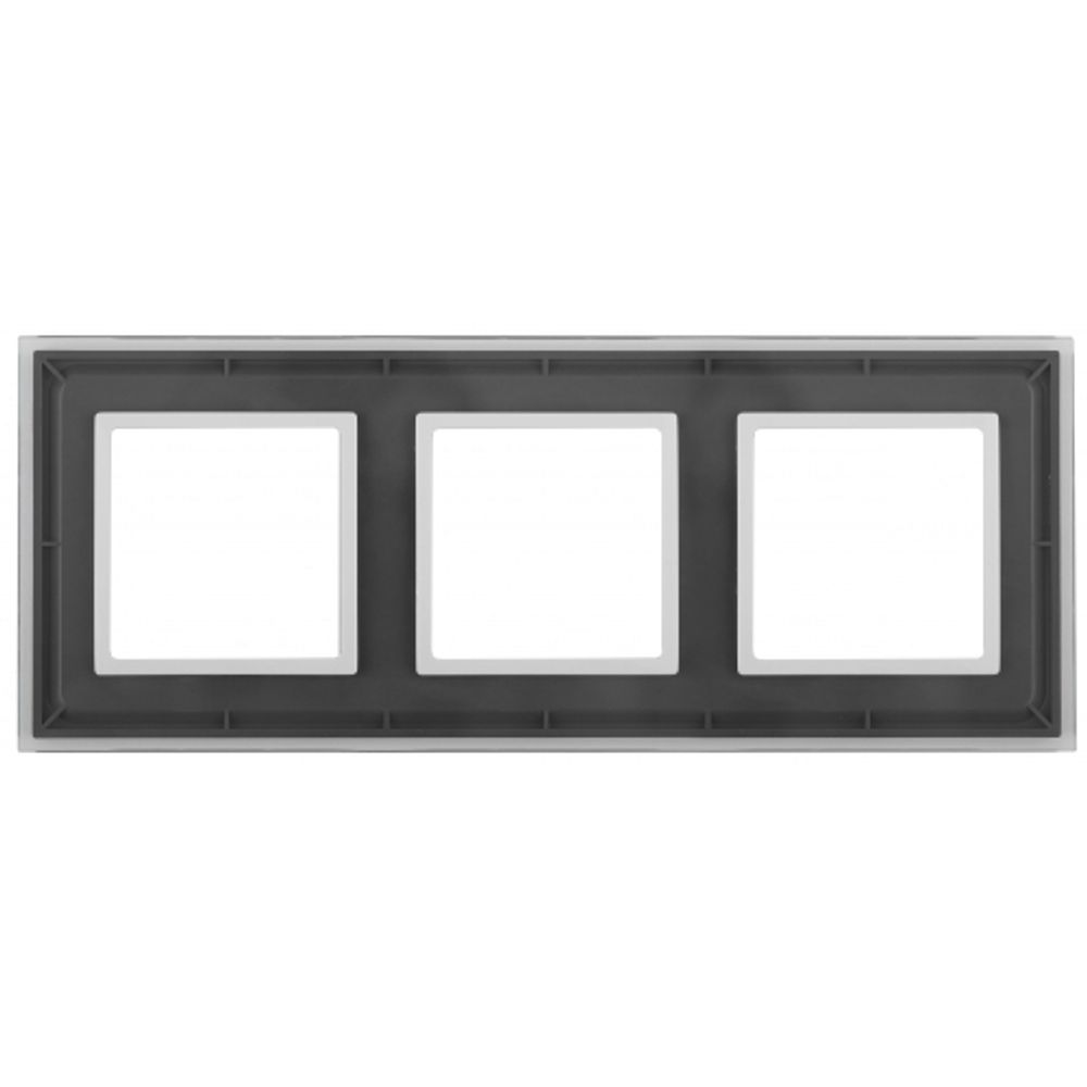 14-5103-00 ЭРА Рамка на 3 поста, стекло, Эра Elegance, прозрачный+бел