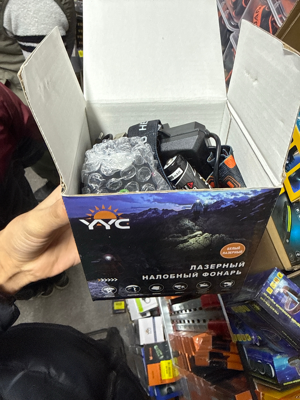 Светодиодный налобный аккумуляторный фонарь с одним режимом YYC-8107-PM10-TG