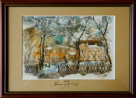 Никитский бульвар в снегу