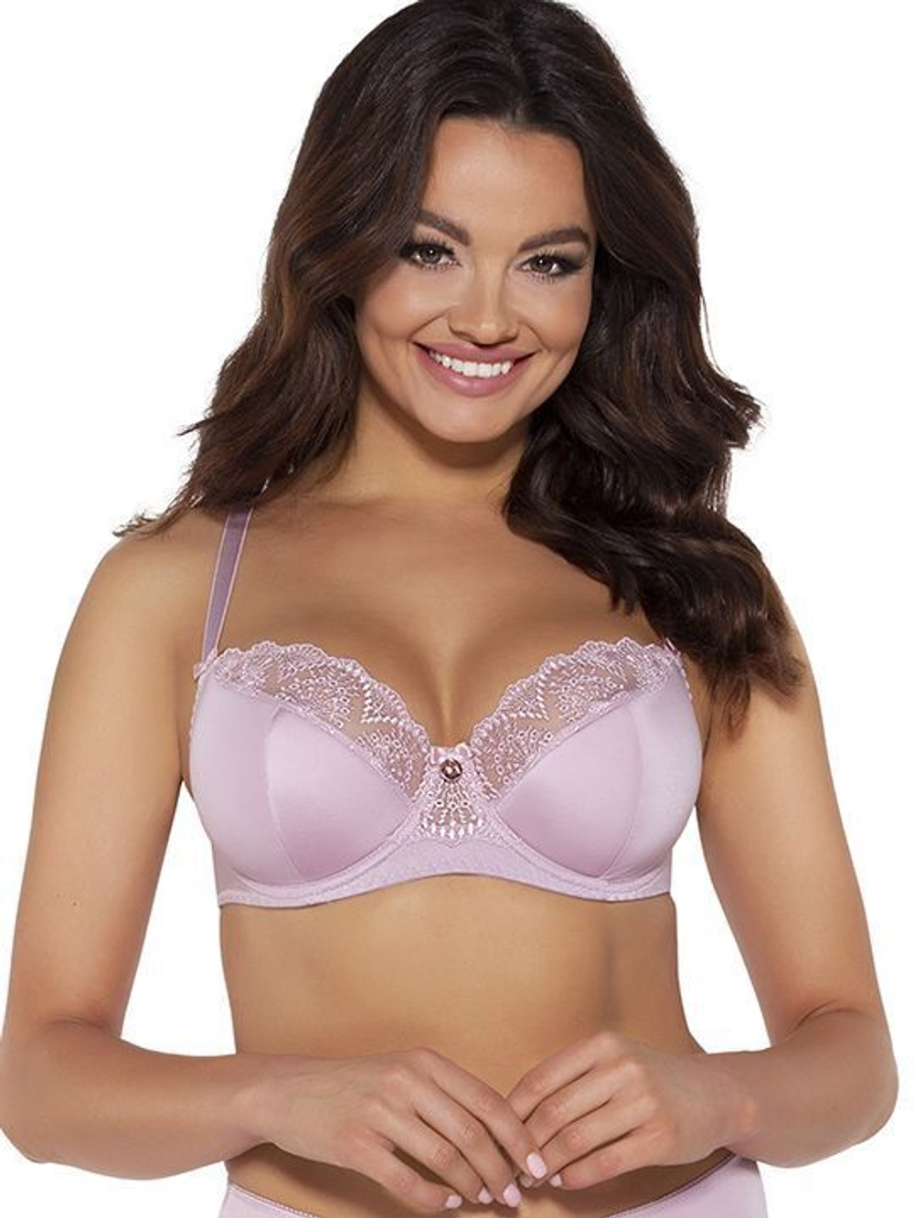 Бюстгальтер Freesia с сшивными чашками и кружевом (Размер: 80F) (Цвет: телесный)