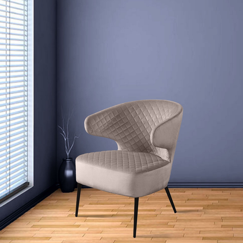 Кресло Richard ромб, бархат пепельно-бежевый 25