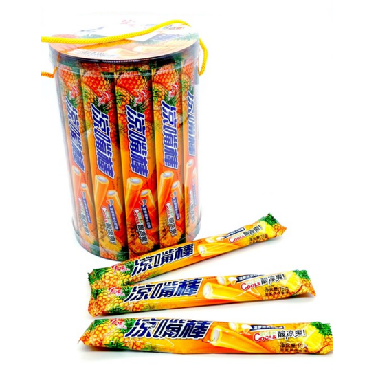 Конфеты жевательные Hongyuan Sour Cool трубочки Ананас, 16 гр (Китай)
