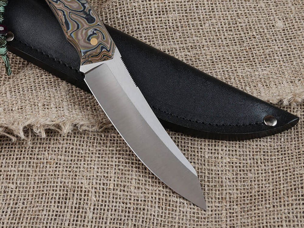 Нож для бушкрафта "Велес", сталь VG-10/Elmax, рукоять микарта (камуфляж)