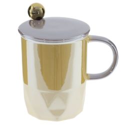 GAEM Кружка с крышкой и ложкой, 360 мл, L12 W9 H13 см, 4в.