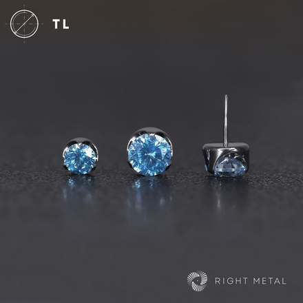 Flat Cubic Zirconia Aqua Б/Р