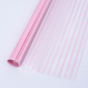 Пленка прозрачная с рисунком "Полосы узкие" Нежно-розовая