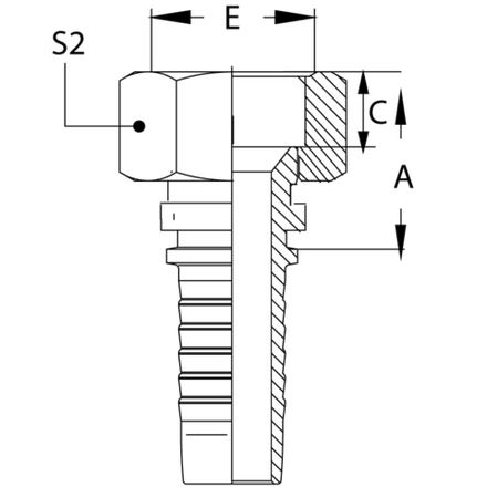 Фитинг DN 25 DKI (Г) 39x2 накидная гайка