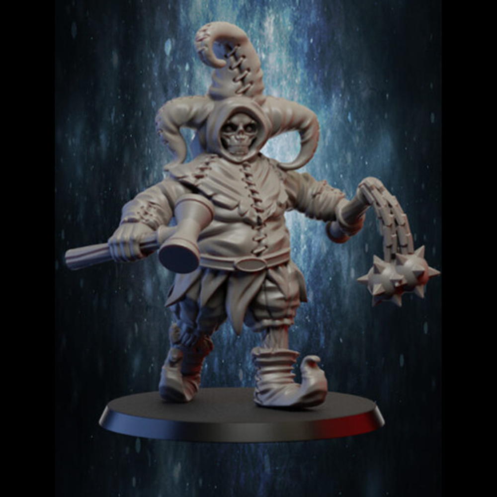 Grand Alliance Death Soulblight Gravelords Vampire Counts Зомби шут с молотом и цепом миниатюра для dnd, днд, pathfinder, фентези, Настольная игра, НРИ, Варгейм, РПГ