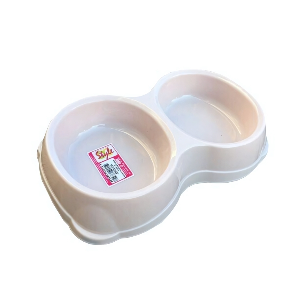 Миска для животных двойная 2х350мл пепел-розовый