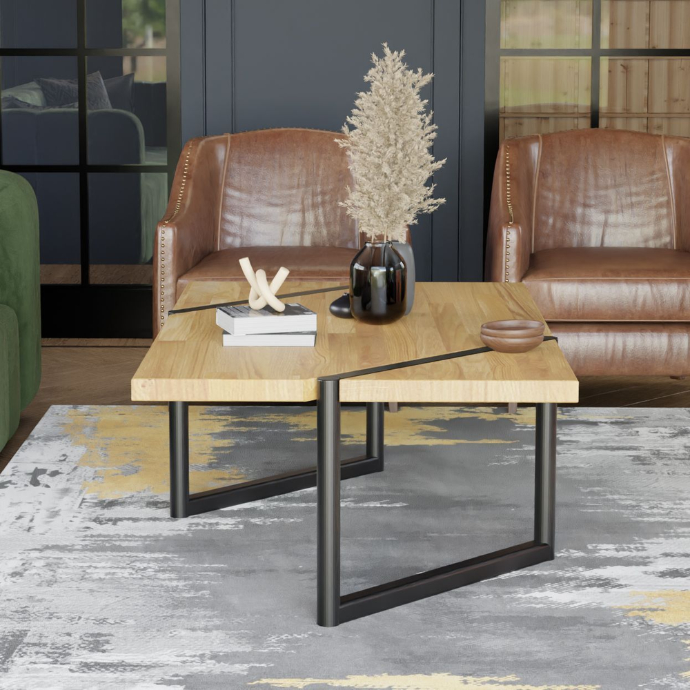 Журнальный столик, 120х80х45, Флеверс, кофейный, из массива дуба, MAKOSA