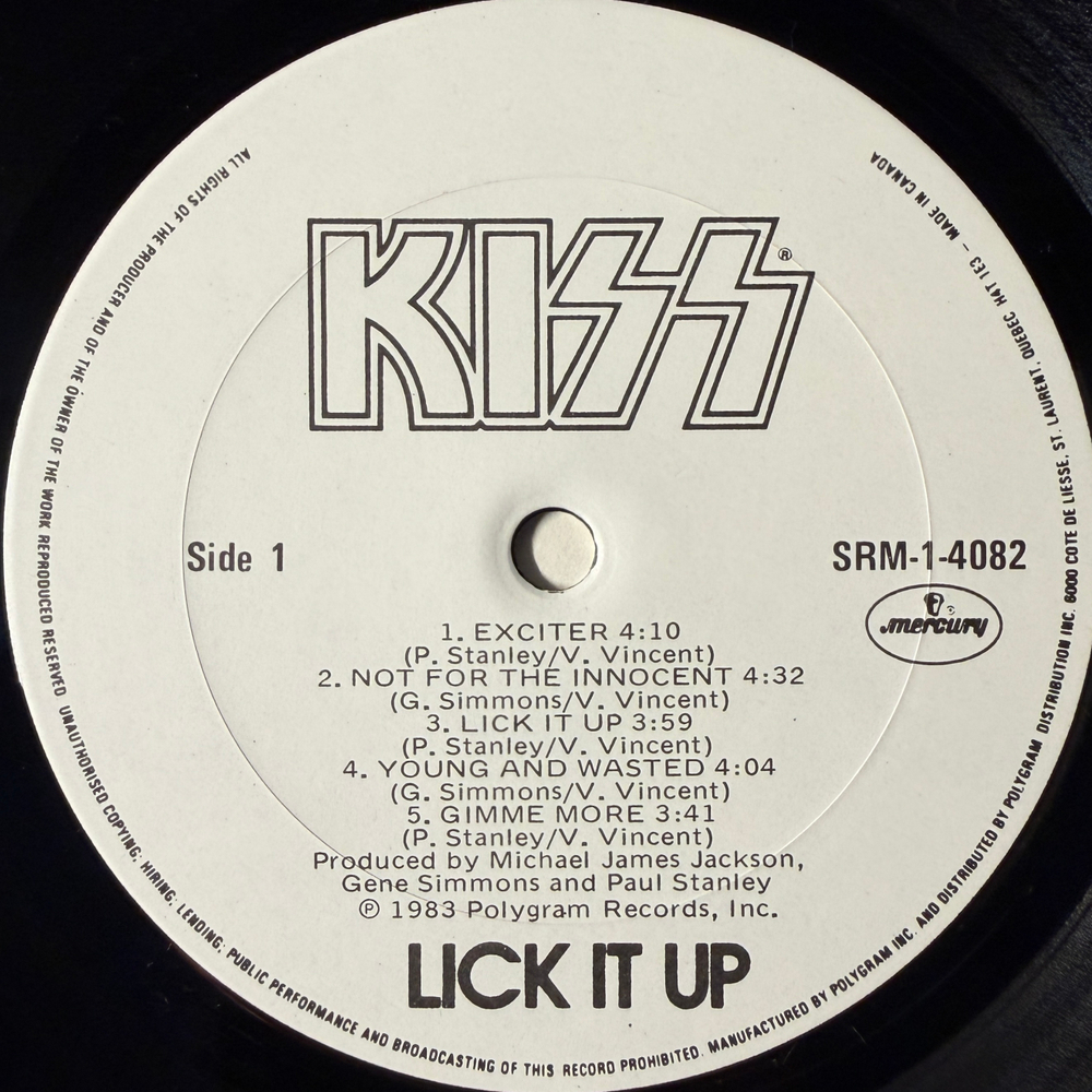 Kiss ‎– Lick It Up (Канада 1983г.) Т