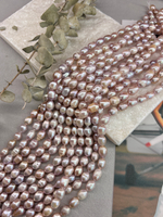 Натуральный барочный жемчуг 7-10 мм, розовый, нить 36 см