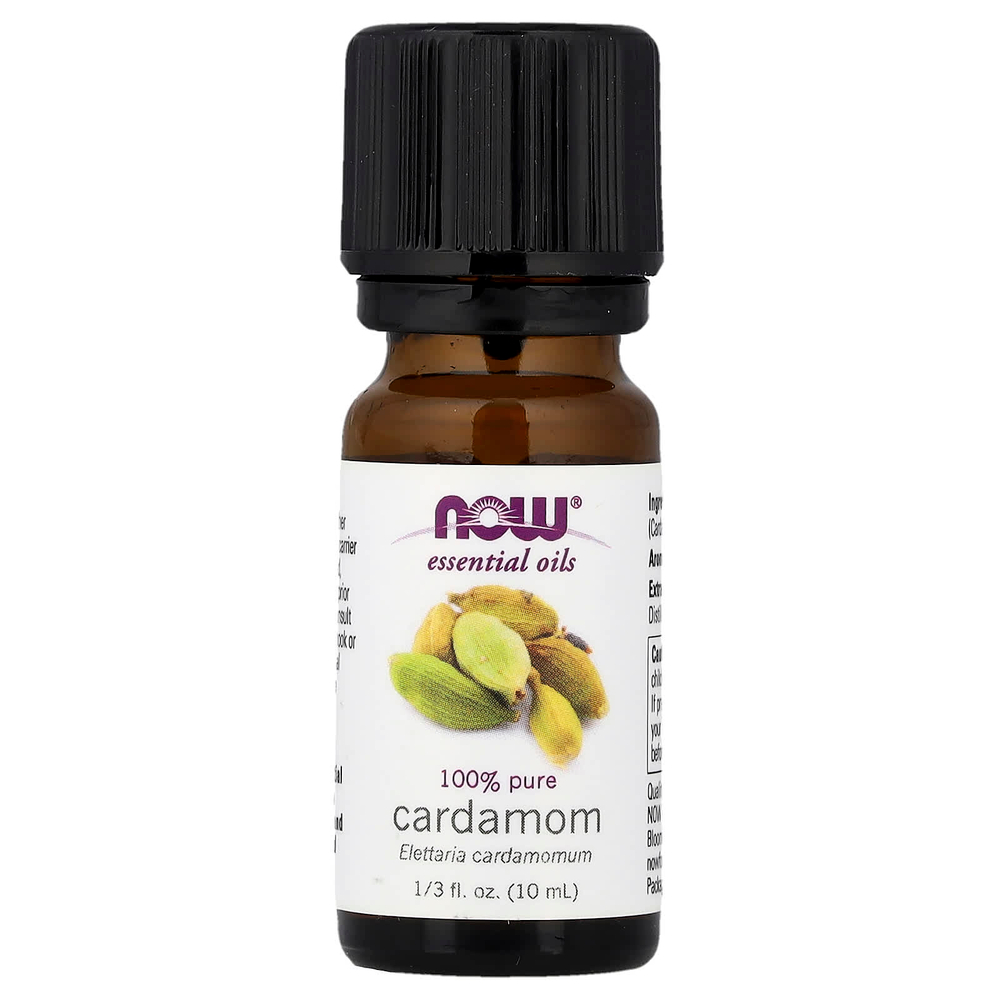 NOW Foods, Эфирные масла, 100% чистый кардамон, 10 мл (1/3 жидк. унц.)