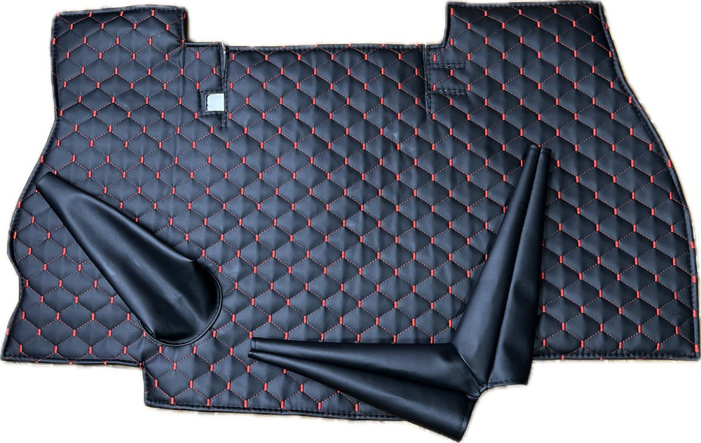 Коврик под рычаги КПП УАЗ 452, 3303 (красная нить Рубин)