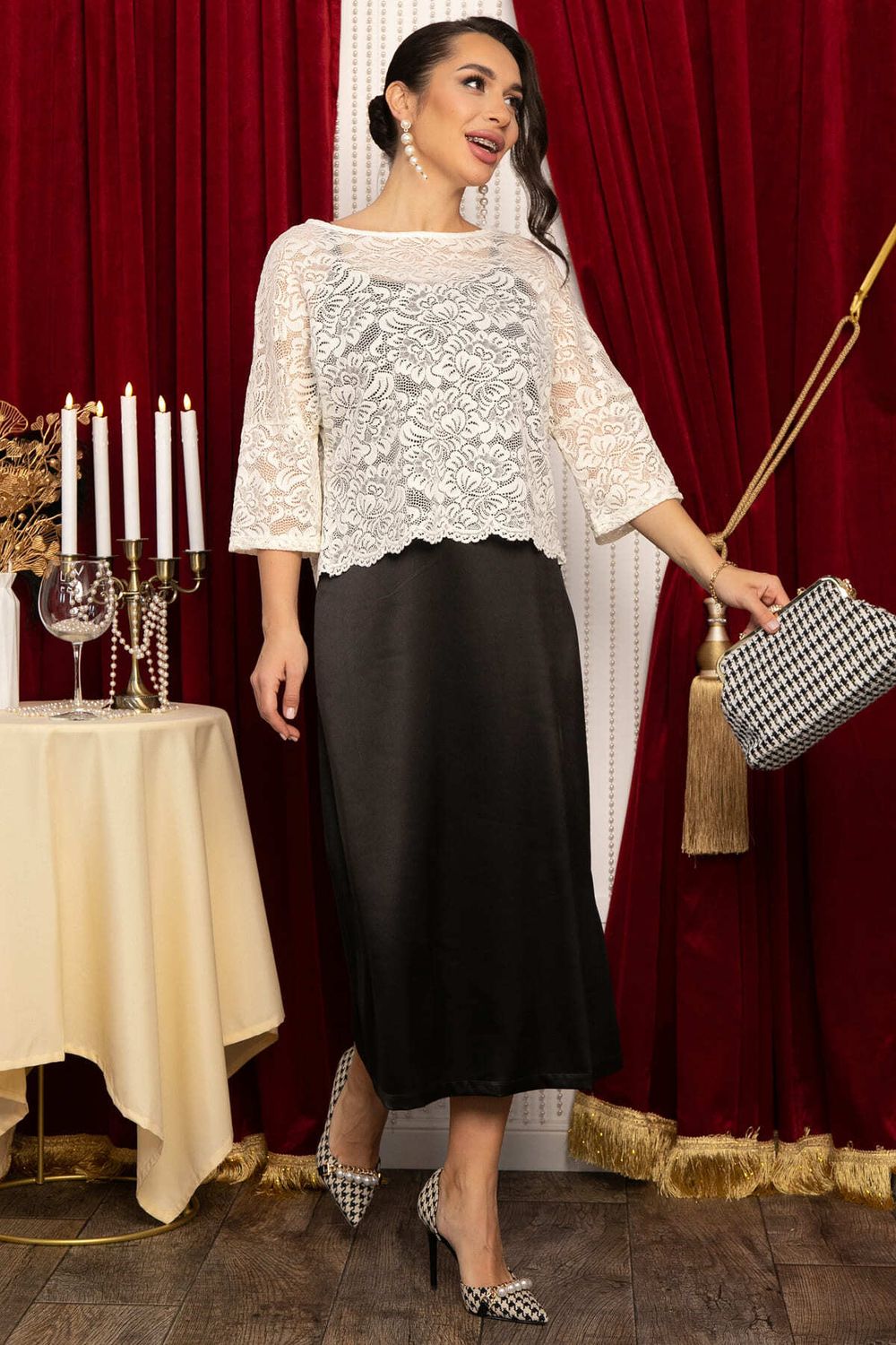 Костюм Прованс (черно-молочный) К14678-10М LT Collection