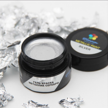 Bloom Гель краска Металлик Серебро, 5мл