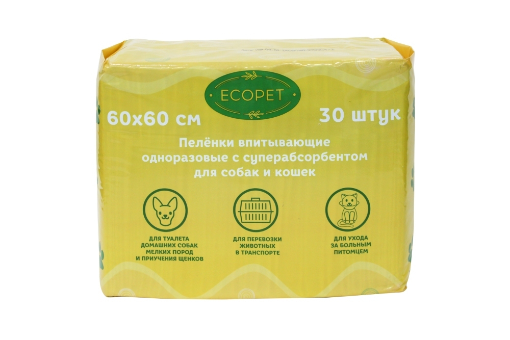 ECOPET Пеленки впитывающие с суперабсорбентом