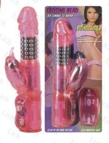 Вибромассажер-ротатор с клиторальным стимулятором  EXCITING BEAD