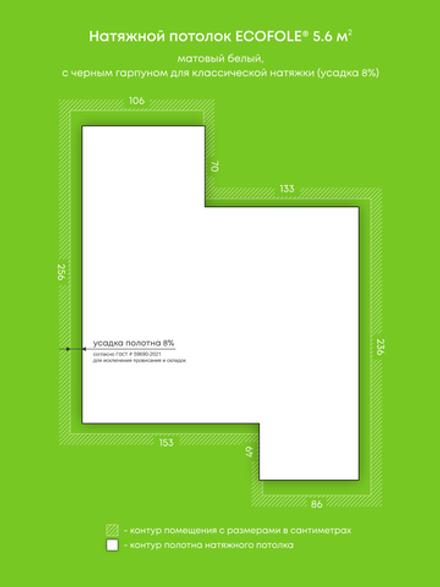 Натяжные потолки 5.6 м2, 3 м2, 9.4 м2