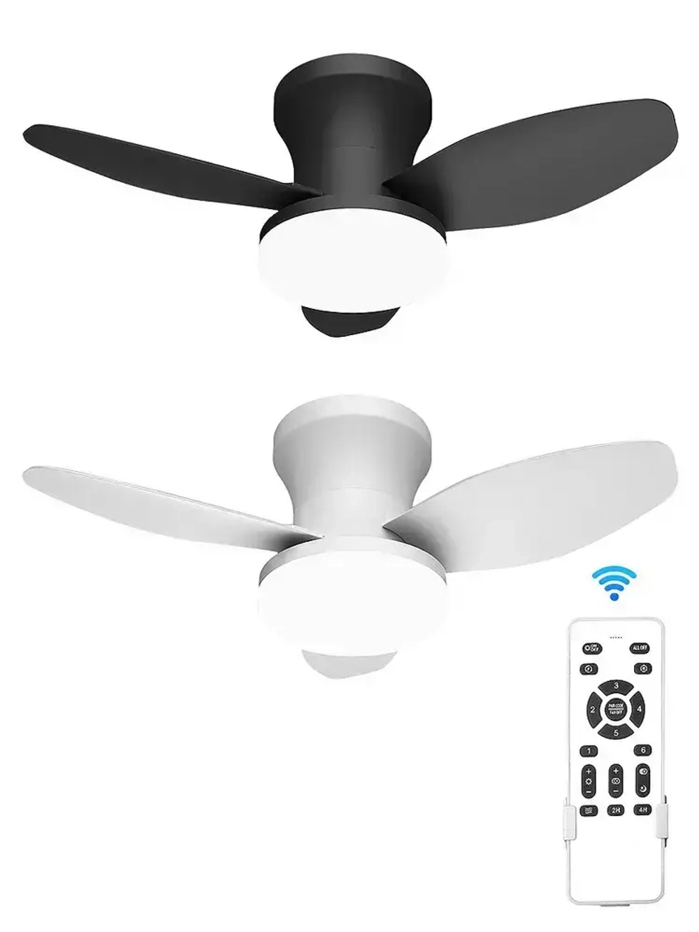 Вентилятор потолочный с пультом, диаметр 88 см, Черный